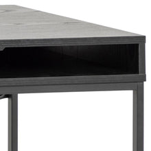 Load image into Gallery viewer, Seaford Sottile Black Office Desk With Drawer And Metal Base 110x45cm