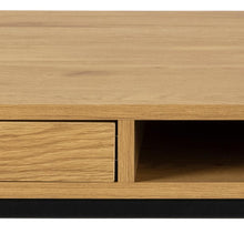Load image into Gallery viewer, Seaford Sottile Extra Large Oak Office Desk With Drawer And Metal Base 140x58cm