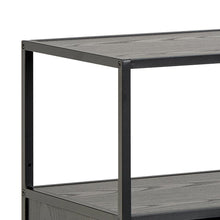 Load image into Gallery viewer, Seaford Bookcase Unit With 2 Drawers, 3 Black Shelves And Metal Frame 114x35x78 cm
