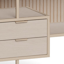 Load image into Gallery viewer, Seaford Bookcase Unit With 2 Drawers, 3 Grey Shelves And Metal Frame 114x35x78 cm
