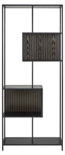 Load image into Gallery viewer, Seaford Bookcase Tall Black Shelving Unit With 5 Shelves 185x77x35xcm