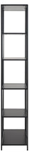 Load image into Gallery viewer, Seaford Bookcase Tall Black Shelving Unit With 5 Shelves 185x77x35xcm