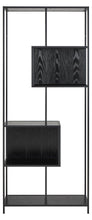 Load image into Gallery viewer, Seaford Bookcase Tall Black Shelving Unit With 5 Shelves 185x77x35xcm