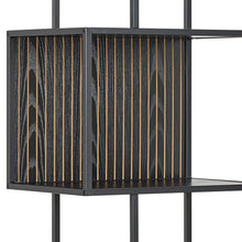 Load image into Gallery viewer, Seaford Bookcase Tall Black Shelving Unit With 5 Shelves 185x77x35xcm