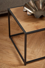 Load image into Gallery viewer, Seaford Coffee Table With Oak Top And Metal Frame 100x50cm