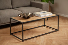 Load image into Gallery viewer, Seaford Coffee Table With Oak Top And Metal Frame 100x50cm