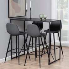 Load image into Gallery viewer, Seaford Bar Table With Black Top And Metal Base 120x60x105cm