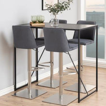 Load image into Gallery viewer, Seaford Bar Table With Black Top And Metal Base 120x60x105cm