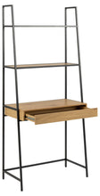 Load image into Gallery viewer, Seaford Angle Bookcase Wall Shelving Unit With Drawer In Oak 77x36x175 cm