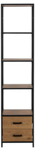 Load image into Gallery viewer, Seaford Tall Bookcase Shelving Unit With 3 Shelves 2 Drawers In Oak 42x35x185 cm