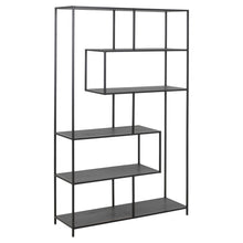 Load image into Gallery viewer, Seaford Large Bookcase Shelving Storage Unit In Black 114x35x185 cm
