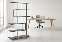 Load image into Gallery viewer, Seaford Large Bookcase Shelving Storage Unit In Black 114x35x185 cm
