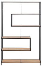 Load image into Gallery viewer, Seaford Large Bookcase Shelving Storage Unit In Oak 114x35x185 cm