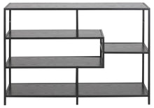 Load image into Gallery viewer, Seaford Stylish Bookcase Shelf Unit In Black 114x35x78 cm