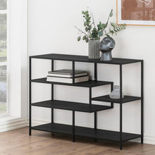 Load image into Gallery viewer, Seaford Stylish Bookcase Shelf Unit In Black 114x35x78 cm