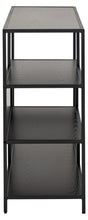 Load image into Gallery viewer, Seaford Stylish Panel Bookcase Shelf Unit In Black With Wood Shelves And Metal Frame 114x35x78 cm