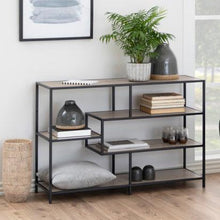 Load image into Gallery viewer, Seaford Stylish Bookcase Shelf Unit In White Oak 114x35x78 cm