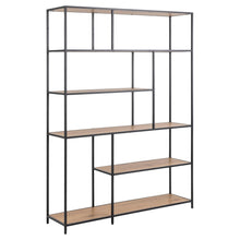 Load image into Gallery viewer, Seaford Large Bookcase Shelving Unit With 5 Shelves In Oak 135x35x185 cm