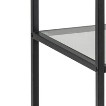 Load image into Gallery viewer, Seaford Small Bookcase Shelf Unit In Black With Metal Frame 35x37x83 cm