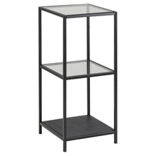 Load image into Gallery viewer, Seaford Small Bookcase Shelf Unit In Black With Metal Frame 35x37x83 cm