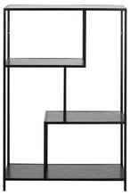 Load image into Gallery viewer, Seaford Bookcase Shelving Storage Unit With 3 Shelves In Black 77x35x114 cm