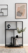 Load image into Gallery viewer, Seaford Bookcase Shelving Storage Unit With 3 Shelves In Black 77x35x114 cm