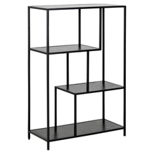 Load image into Gallery viewer, Seaford Bookcase Shelving Storage Unit With 3 Shelves In Black 77x35x114 cm