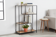 Load image into Gallery viewer, Seaford Bookcase Shelving Storage Unit With 3 Shelves In Oak 77x35x114 cm