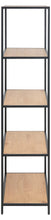 Load image into Gallery viewer, Seaford Tall Bookcase Shelving Unit With Oak Shelves And Metal Frame 77x35x150 cm