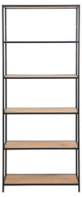 Load image into Gallery viewer, Seaford Tall Bookcase Shelving Storage Unit In Oak 77x35x185 cm