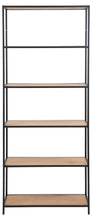 Load image into Gallery viewer, Seaford Tall Bookcase Shelving Storage Unit In Oak 77x35x185 cm