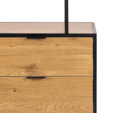 Load image into Gallery viewer, Seaford Bookcase Tall Shelving 2 Drawer Unit With 4 Shelves Brown Oak 185x77x35xcm
