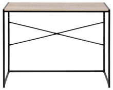 Load image into Gallery viewer, Seaford Cross Rectangular Office Desk Sonoma Oak Top With Solid Metal Base 100x45cm