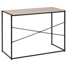 Load image into Gallery viewer, Seaford Cross Rectangular Office Desk Sonoma Oak Top With Solid Metal Base 100x45cm