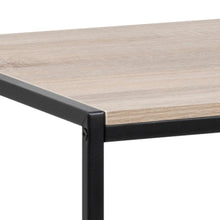 Load image into Gallery viewer, Seaford Cross Rectangular Office Desk Sonoma Oak Top With Solid Metal Base 100x45cm