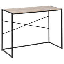 Load image into Gallery viewer, Seaford Cross Rectangular Office Desk Sonoma Oak Top With Solid Metal Base 100x45cm