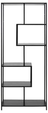 Load image into Gallery viewer, Seaford Tall Bookcase Shelving Unit With 5 Shelves In Black 77x35x185 cm