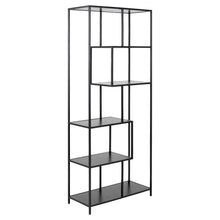 Load image into Gallery viewer, Seaford Tall Bookcase Shelving Unit With 5 Shelves In Black 77x35x185 cm