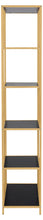 Load image into Gallery viewer, Seaford Tall Bookcase Shelving Unit With 5 Shelves In Black And Gold 77x35x185 cm