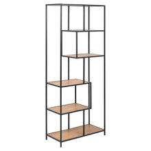 Load image into Gallery viewer, Seaford Tall Bookcase Shelving Unit With 5 Shelves In Wild Oak 77x35x185 cm