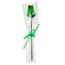 Load image into Gallery viewer, Single Wooden Rose Bud in Cellophane and Ribbon - Choose from 20 Colours