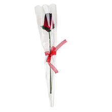 Load image into Gallery viewer, Single Wooden Rose Bud in Cellophane and Ribbon - Choose from 20 Colours