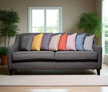 Load image into Gallery viewer, Plain Pastel Woven Textured Cushions, 43 cm Square, Filled Decorative Fine Waffle Throw Pillows for Living or Bedroom