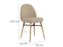 Load image into Gallery viewer, Sophia Fabric Upholstered Dining Chair With Oak Legs Set Of 2 Chairs