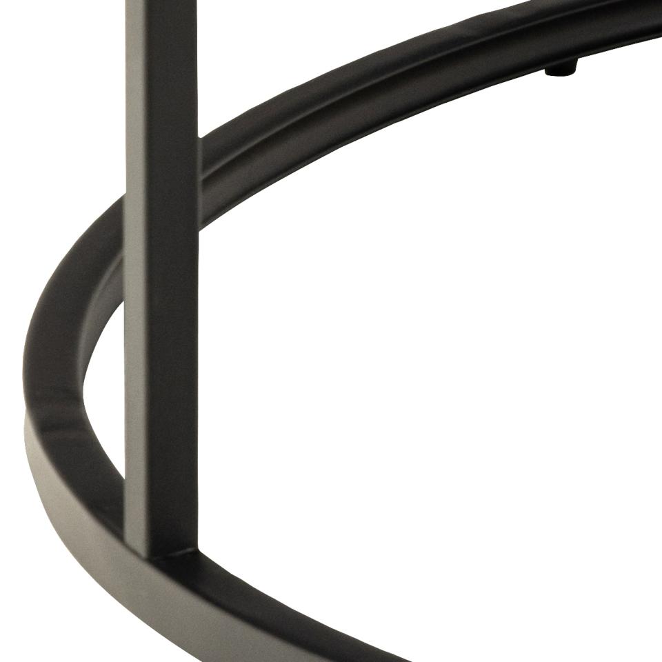 Spiro Round Coffee Table In Black With Metal Base Spacious 80cm