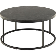 Load image into Gallery viewer, Spiro Round Coffee Table In Black With Metal Base Spacious 80cm