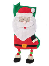 Load image into Gallery viewer, Plush Santa Christmas Stocking with Dangly Feet, Large Felt Xmas Decoration 60cm