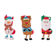 Load image into Gallery viewer, Plush Santa Christmas Stocking with Dangly Feet, Large Felt Xmas Decoration 60cm