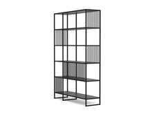 Load image into Gallery viewer, Strington Large Bookcase Shelf Unit Black Metal With 5 Shelves 120x35x185cm