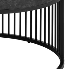 Load image into Gallery viewer, Strington Round Coffee Table With Marble Melamine Top And Metal Base 65cm